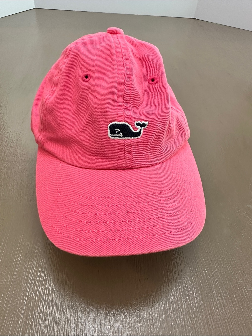 Vineyard Vines Pink Cotton Whale Logo Baseball Cap Dad Hat Adjustable Strap